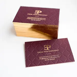 럭셔리 금박 가장자리 색상 인쇄 명함 공장 가격 사용자 정의 금 스탬핑 신용 카드 명함
