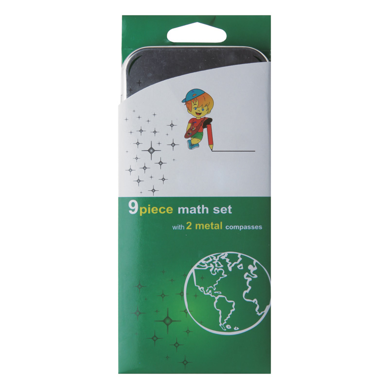 Китай, завод wise, классический тип, школьник, геометрия, чертежный компас, коробка, математический набор с высоким качеством