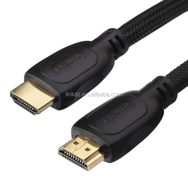 Kabel Hdmi Ke HDMI, 8K Kecepatan Tinggi Kepang Kabel Hdmi Ke HDMI 30AWG 3D 4K 60Hz Berlapis Emas Pria KE Pria HDMIcable
