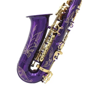 Saxophone professionnel chinois de haute qualité, bon marché, vente directe d'usine, ton <span class=keywords><strong>alto</strong></span>, couleur violet et blanc, laque - Product Image 3