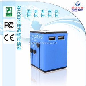 AC100-250V, 2.5A, Universal All-In-One Adaptador de Enchufe de Viaje USB para 150 países con EE. UU./AUS/EU/UK plugs - Product Image 1