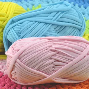 Polyester katoen spaghetti garen, doek lint garen, polyester strip garen