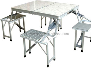 Uplion Kim Loại Hiện Đại Gấp Bảng Với 4 Ghế Nhôm MDF Camper Bảng Cho Ngoài Trời Sử Dụng Cho Những Khu Dã ngoại Công Viên Biệt Thự - Product Image 6