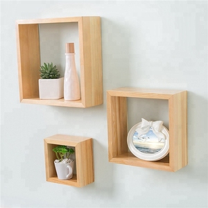 Mensole a Cubo in <span class=keywords><strong>Legno</strong></span> di Pino Ecologico Dipinto su Misura, Decorazione Semplice per la Casa in <span class=keywords><strong>Legno</strong></span> <span class=keywords><strong>Naturale</strong></span> - Product Image 4