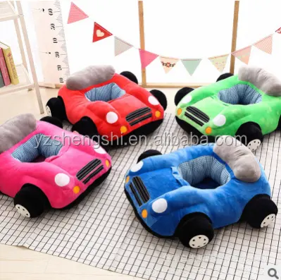 free sample stuffed colorful factory custom car shape plush baby sofa chair for learn sit plush car sofa bed toy car sofa cover