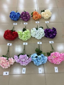 FC3102 Bunga Semak Buatan Sutra Hydrangea 5 Kepala untuk Pernikahan - Product Image 3