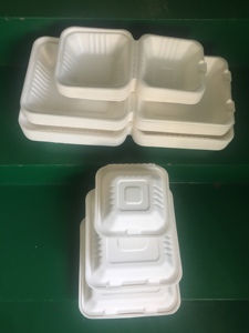 Tấm dùng một lần contenedor almeja 8 "vỏ sò phân hủy sinh học đưa ra hộp bán buôn pfas miễn phí - Product Image 5