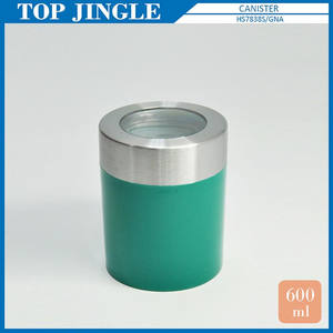 กระปุกใส่เครื่องเทศในครัวทำจากอะคริลิกทรงกลมพร้อมฝาสแตนเลส (0.6L) - Product Image 4