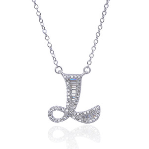 Collar con colgante de plata de ley 925 con alfabeto y nombre de familia para mujer - Product Image 6