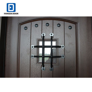 Fangda Multiple Choice <strong>Rustic</strong> Fiberglass Front <strong>Door</strong> with Speakeasy - Product Image 3