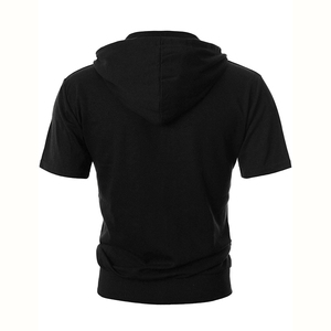 Alta qualità produttore 2025 nuovo Design moda manica corta con <span class=keywords><strong>cappuccio</strong></span> con tasca in morbido cotone vestibilità normale da uomo con <span class=keywords><strong>cappuccio</strong></span> - Product Image 2