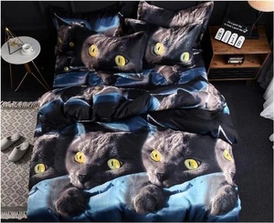 Ensemble de literie 100% polyester imprimé en 3D brodé fleur plante et Animal <span class=keywords><strong>loup</strong></span> chien drap taie d'oreiller et housse de <span class=keywords><strong>couette</strong></span> ensembles - Product Image 6