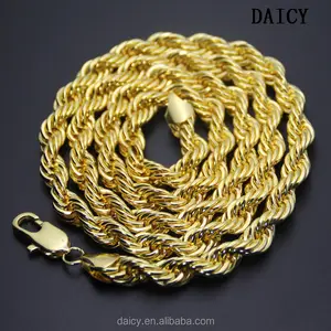 Простое дизайнерское мужское ожерелье DAICY в стиле хип-хоп с золотой веревкой, тяжелая веревочная цепочка
