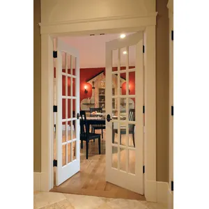 wooden double door french glass door