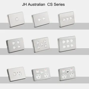 JHEAS313U SAA 10A Stopkontak Elektrik, Stopkontak Dinding Tunggal dengan Soket Sakelar 1 Gang Australia Outlet USB