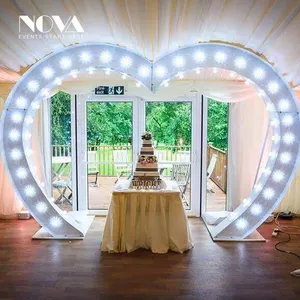 Illuminato a forma di cuore arco di nozze decorazione in fase di nozze evento di illuminazione a led