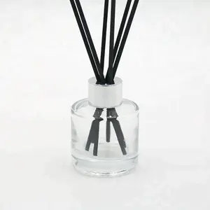Botol Kaca Diffuser Reed Bulat Mini 50Ml, untuk Set Hadiah