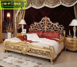 OE-FASHION Best Price High Quality hand king wooden carved bed designs