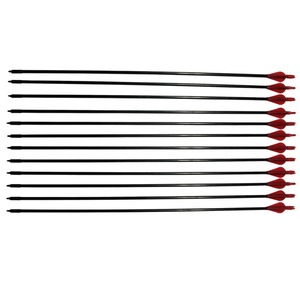 Flechas de fibra de vidrio de 30 pulgadas con pluma roja de plástico, para tiro con arco y caza - Product Image 1