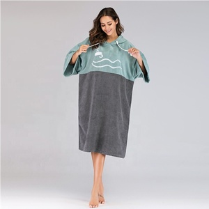 Phong Cách Mới 2019 Double Color Surf Khăn Trùm Đầu Poncho Thấm Nước Và Nhanh Khô - Product Image 5