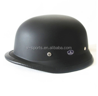 Cascos de Motocicleta Retro Unisex DOT, Casco Alemán Negro Mate de Media Cara, Protección para la Cabeza de Motociclistas Chopper Cruiser, Tallas M/L/XL