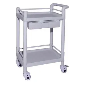 2-Regal Kosmetiksalon ABS medizinischer Dienst beweglicher Trolley-Wagen mit Schublade CY-D405A