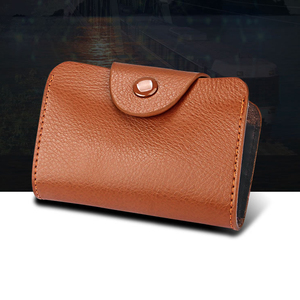 <span class=keywords><strong>Portafoglio</strong></span> Minimalista in Vera Pelle Impermeabile con Tasca Frontale Corta, Mini <span class=keywords><strong>Porta</strong></span> <span class=keywords><strong>Carte</strong></span> con Fodera in Poliestere, Unisex, Logo Personalizzabile - Product Image 3