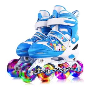 बच्चों गुलाबी रंग में 4 पहियों लाइन समायोज्य धक्का 4 यार्ड इनलाइन स्केट्स रोलर स्केट्स के लिए मजेदार - Product Image 5