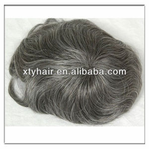 naturale dei capelli degli uomini parrucche toupet capelli pezzo misto grigio <span class=keywords><strong>parrucca</strong></span> - Product Image 1