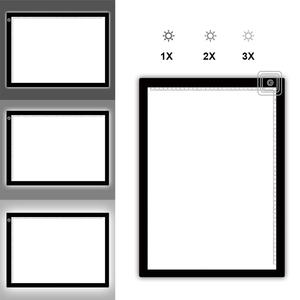 ELICE A3 tablet grafis Digital, papan gambar stensil seni Ultra tipis LED A4 untuk pelacak animasi