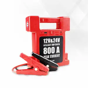 Fireproof Portable Multifunction Car Battery Jump Starter 12V/24V Power Pack Auto Battery Booster with Built-in LED