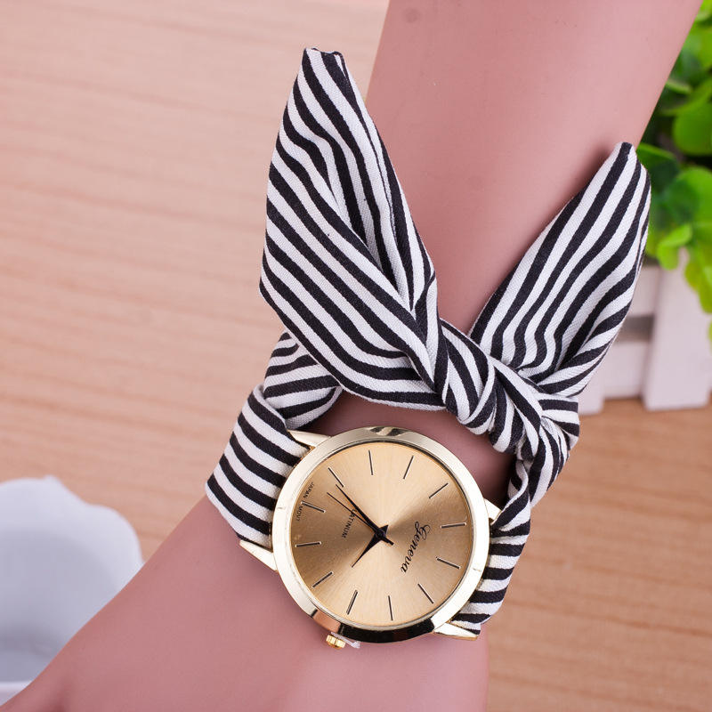 Reloj de pulsera con correa de tela Geneva para mujer, estudiantes y niñas,  13 estilos