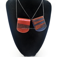 Colgantes de Madera y Resina Hechos a Mano, Estilo Popular, Joyería de Madera y Resina Epoxi, Collar para Regalos, Bodas, Fiestas, Conjunto de Modelos