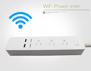 WiFi smart power Strip, protector contra sobretensiones enchufe plano con 3 salidas y 2 puertos de carga USB para Alexa - Product Image 2