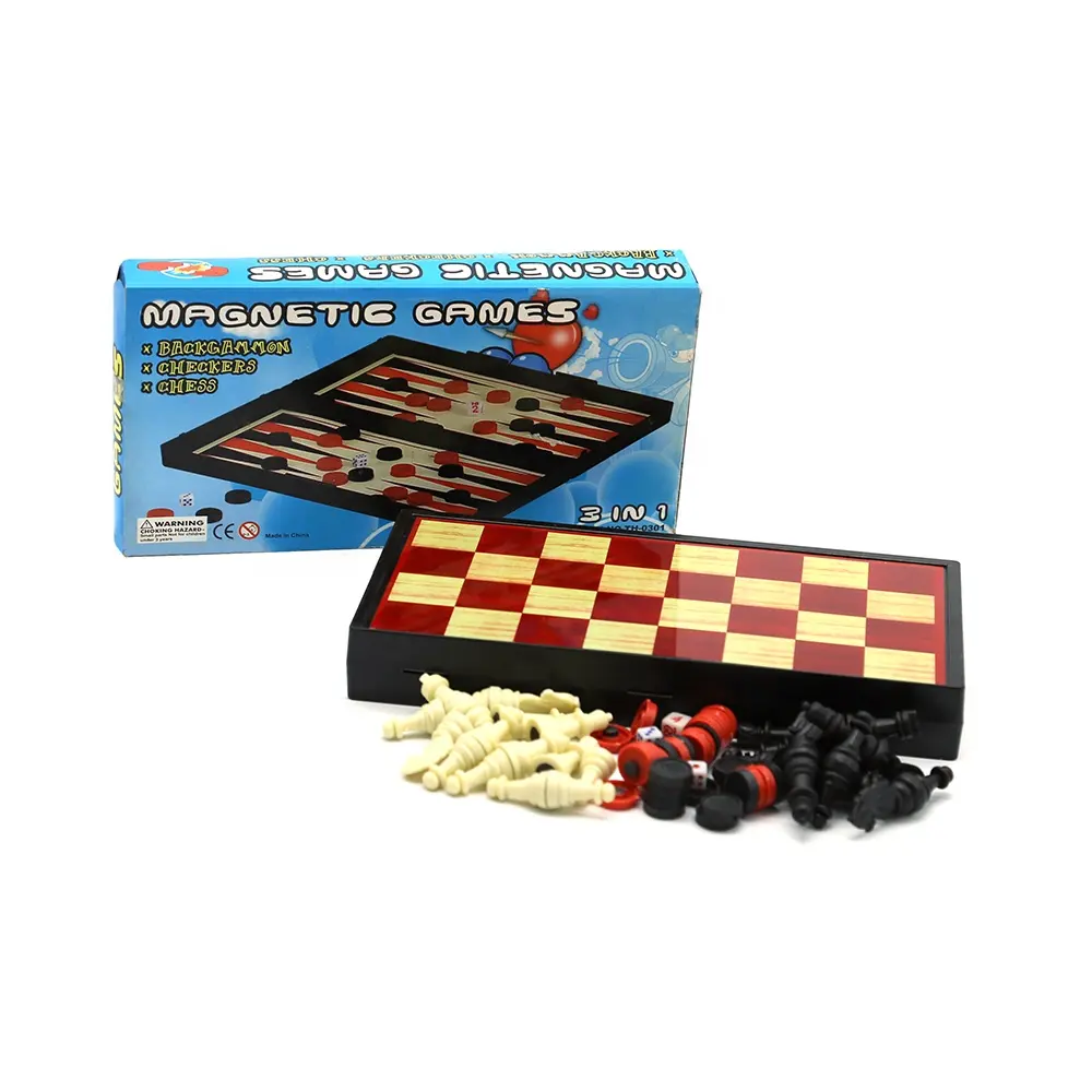 3 In 1 Menyenangkan Meja Backgammon Catur Catur Magnetik Papan Permainan Diatur untuk Orang Dewasa