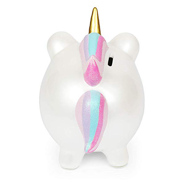 Salvadanaio Unicorno Personalizzato Con Nome - Ceramica Rosa Con Cappuccio Estrazione Monete - Foto 8