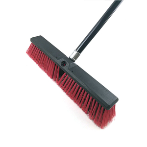 18" Heavy Duty Factory Direct Cleaning Floor Soft Brush Hard Long Handle Push Plastic Broom