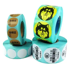 Chinese Factory Color Thermal 25mm width Round Label Packing sticker for Supermarket