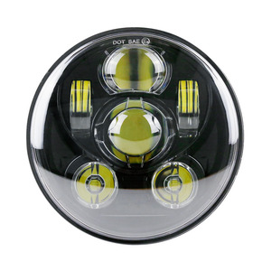 Phare à LED rond 5.75 pouces LED projecteur de phare de moto feux de croisement pour Harley 883 Sportster Iron Dyna Street <span class=keywords><strong>Bob</strong></span> - Product Image 1
