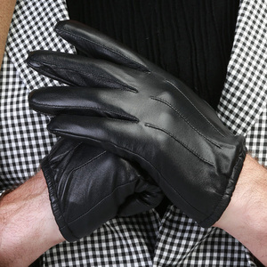 Mode Soie Doublure Brun Hiver Écran Tactile <span class=keywords><strong>Voiture</strong></span> Conduite Gants En <span class=keywords><strong>Cuir</strong></span> De Mouton pour <span class=keywords><strong>Homme</strong></span> - Product Image 4