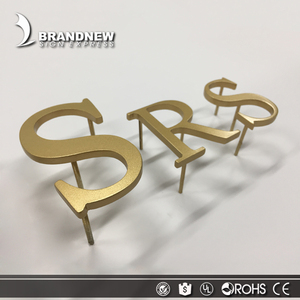 Brandnewsign ป้ายโลหะตัวอักษรสีทองทองเหลืองสลักตัวอักษรออกแบบได้ตามที่ต้องการ3D - Product Image 4