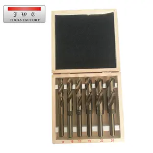 8pcs roll forged HSS 1/2 reduced shank drill bits set for metal with wooded box