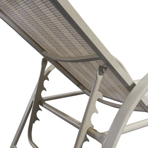 Outdoor Poolside Aluminum Chaise Lounge <strong>Sunbed</strong> Furniture Patio Garden White Teslin Sun Loungers - Product Image 6