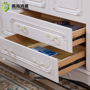 French Style Wooden New Flat Pack Classical Korean European Designs White MDF <strong>3</strong> 4 Home Bedroom Furniture <strong>Set</strong>, Wedding Furniture - Product Image 5