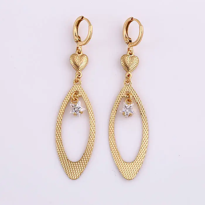 Boucles d'oreilles en or 18k, bijou design à la mode, couleur or, nouveau modèle, 25313