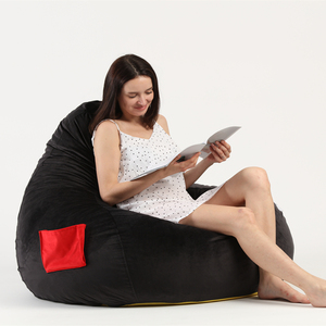 Venta caliente moderna lágrima negro reclinable terciopelo PUF silla nueva PUF silla venta al por mayor personalizado PUF <span class=keywords><strong>tumbona</strong></span> - Product Image 3
