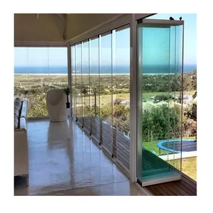 无框折叠门系统庭院门钢化单玻璃铝合金平面设计现代5毫米商业2年