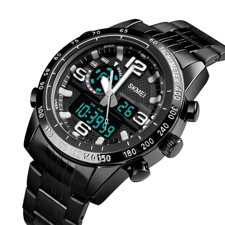 Cheap SKMEI Digital Watch Men Quartz Sport Watch Luxury Business Stainless  Steel Strap Men Watches
