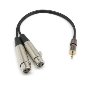 Cable de Audio conector jack estéreo de 3,5mm a la izquierda Y a la derecha enchufes XLR Y divisor de línea de cobre puro cable