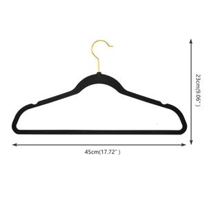 Lindon bán buôn tùy chỉnh chống trượt nhung đen quần áo móc với móc vàng - Product Image 2